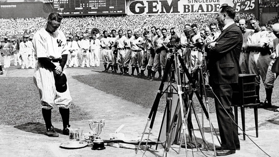 Baseballer - Babe Ruth saying goodbye to The Iron Horse, Lou