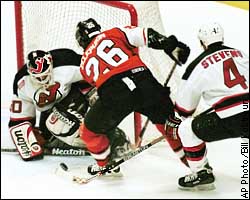 Martin Brodeur, Valeri Zelepukin, Scott Stevens